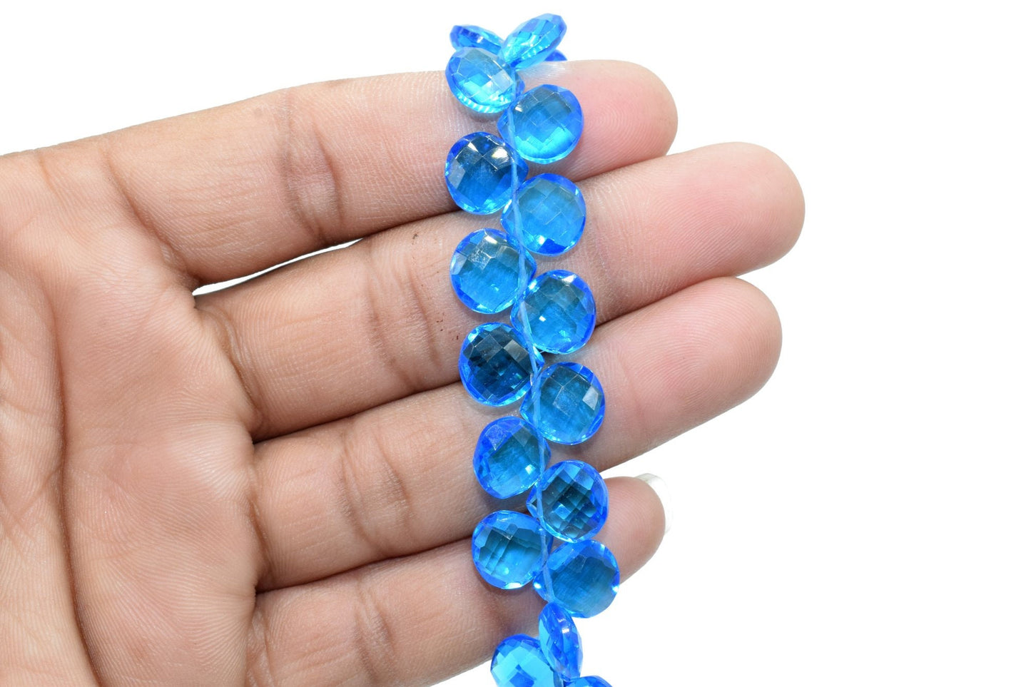 Blue Topaz Faceted Pear Briolette 10MM, Briolette Drops/ Fine Quality Gemstones, gemstone briolettes,Quartz, Topaz Pair,November Birthstone,