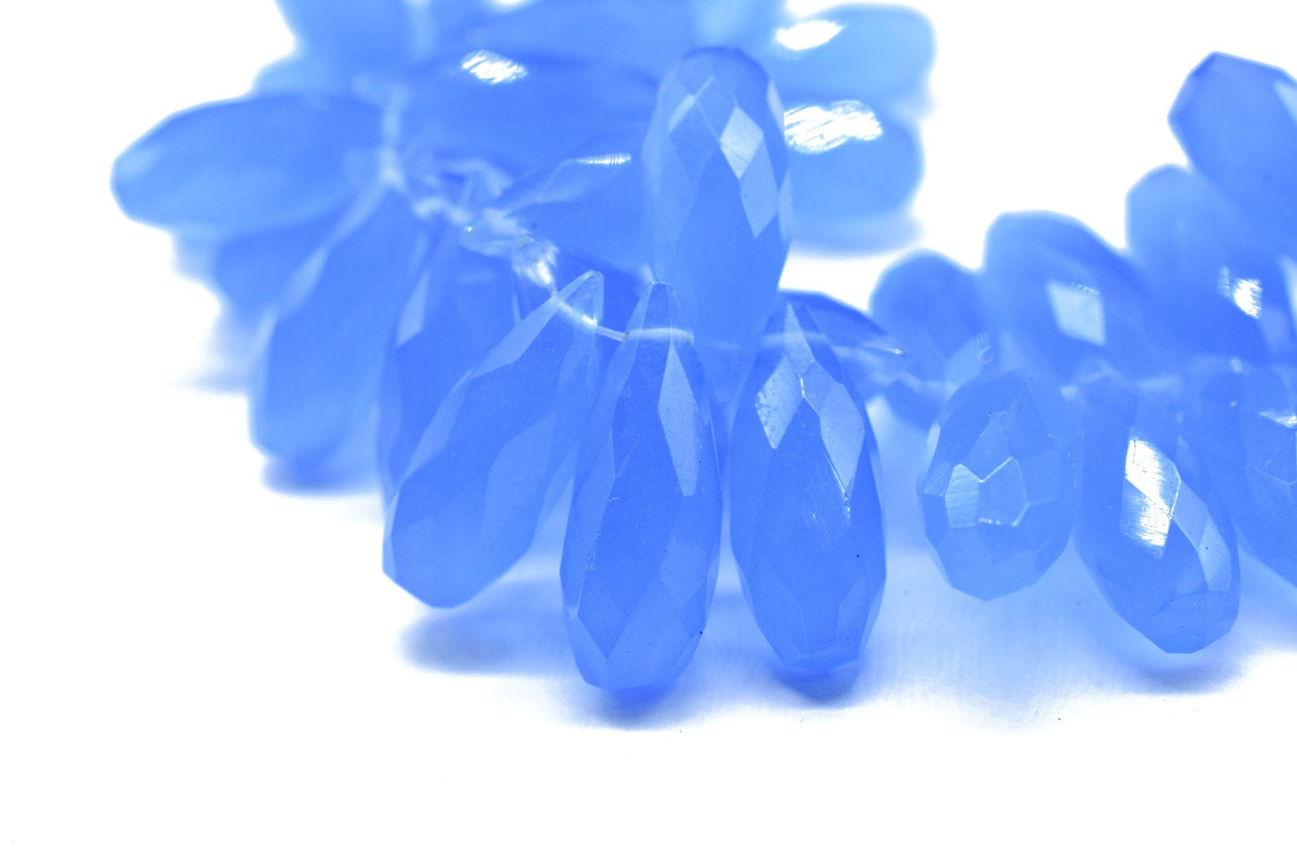 Blue Chalcedony Faceted Teardrop Briolette, Jewelry Making Supplies, Handmade Chalcedony Briolette,6x16mm Faceted Brioletts,Gemstone Jewelry