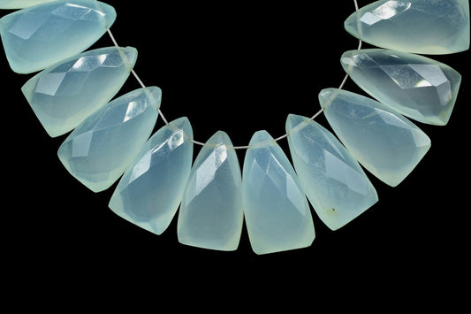 Aqua Chalcedony Faceted 8x16mm Pyramid Shape Beads,Triangle Faceted beads,Aqua Chalcedony Briolettes,Jewelry Making Beads,AAA Briolette bead