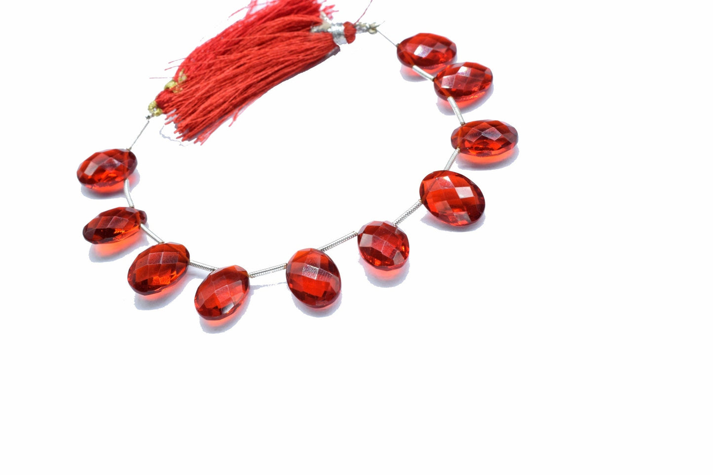 Garnet Faceted 10x14mm oval Shape Briolettes,Garnet oval Shape Side Drill Beads,Red Garnet Briolettes,Super Finist Briolettes,Garnet Beads