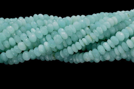 Natural Amazonite Faceted Round beads,7.5x8mm Faceted Loose Gemstone Spacer Bead for DIY Jewelry Making,Amazonite Bead Jewelry,Gemstone Bead