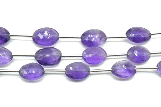 Amethyst Oval Shape 8x10mm briolettes,Vertical Top Drilled briolettes,Faceted Oval Briolettes,Good quality Oval Facet Briolettes,Amethyst