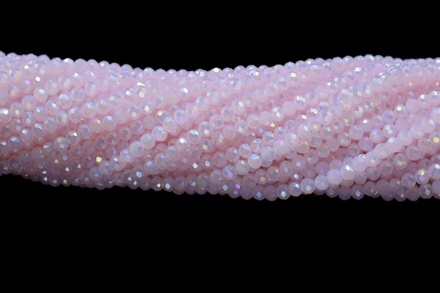 Rose Quartz Faceted Beads/Loose Gesmstone Beads/Pink Stone Beads/Jewelry Making Beads/Rondelle Beads Rose quartz Beads Strand/Beds Faceted
