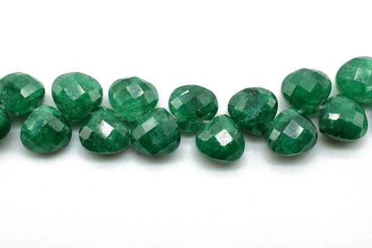 Emerald Heart shape 6mm Briolettes,Jewelry making supplies,craft supplies,Natural Emerald Faceted Heart Shape beads Briolettes,Emerald jewel