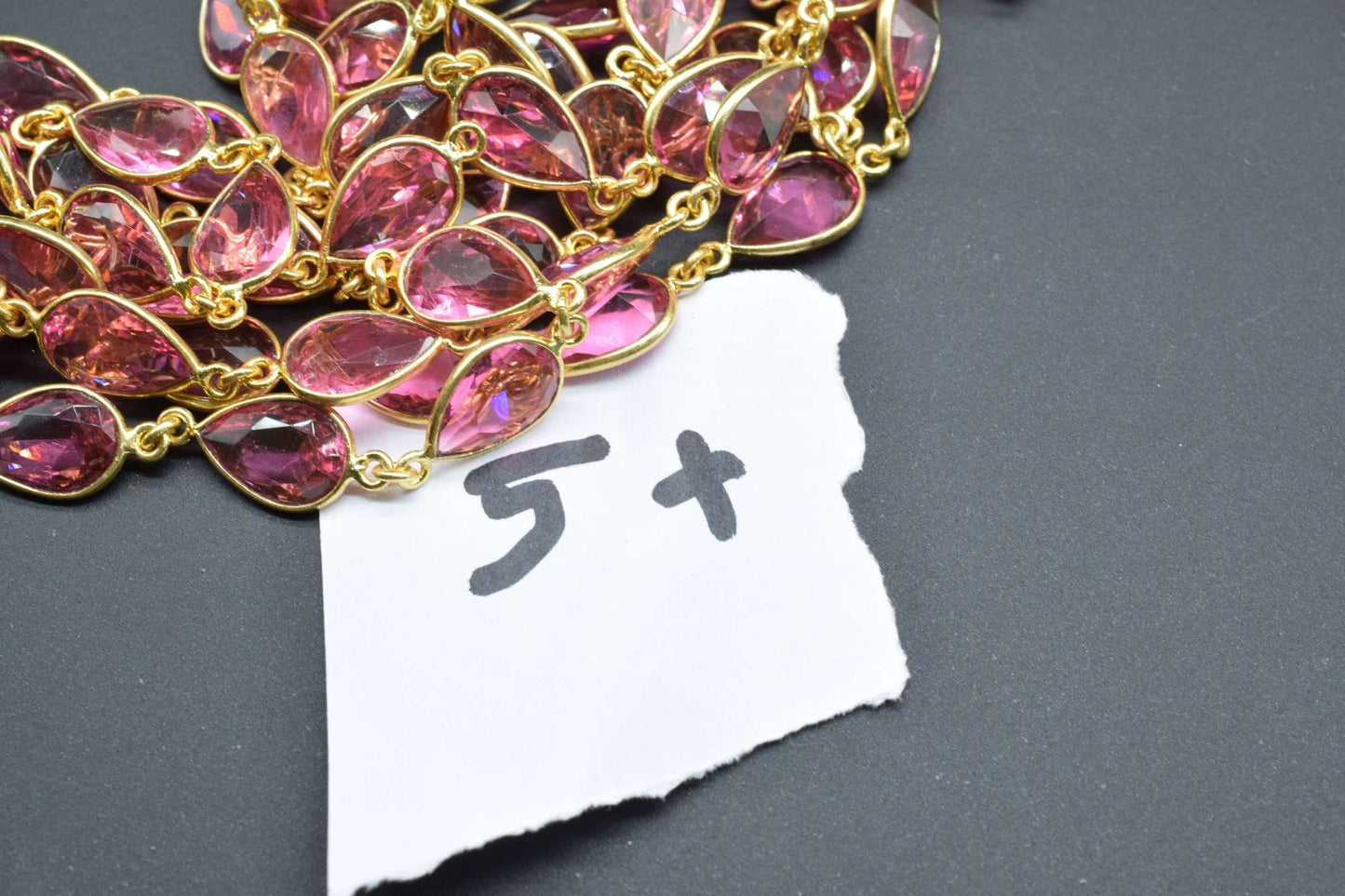 Pink Tourmaline Bezel Connector Chain,Gold Plated Gemstone Chain, Bracelet Chain, pear shape Connectors,Pink Tourmaline Connector Chain