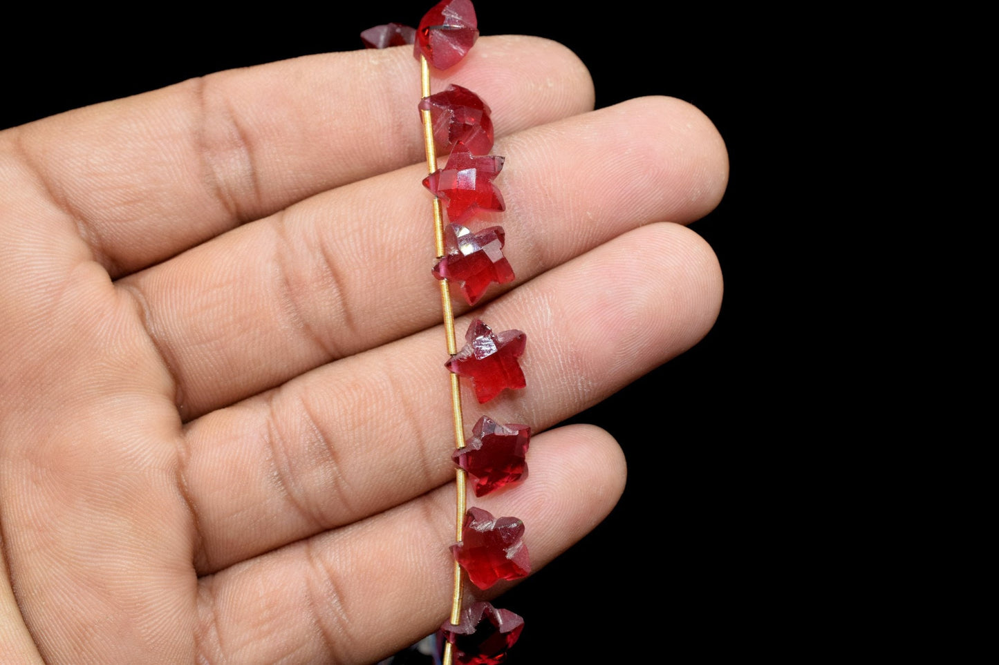 Pink Tourmaline 9MM Star Shape Briolettes Beads 7" Full Strand Pink Color Super Fine Quality,Super Sparkle Fine Cut Fancy Shape Briolettes