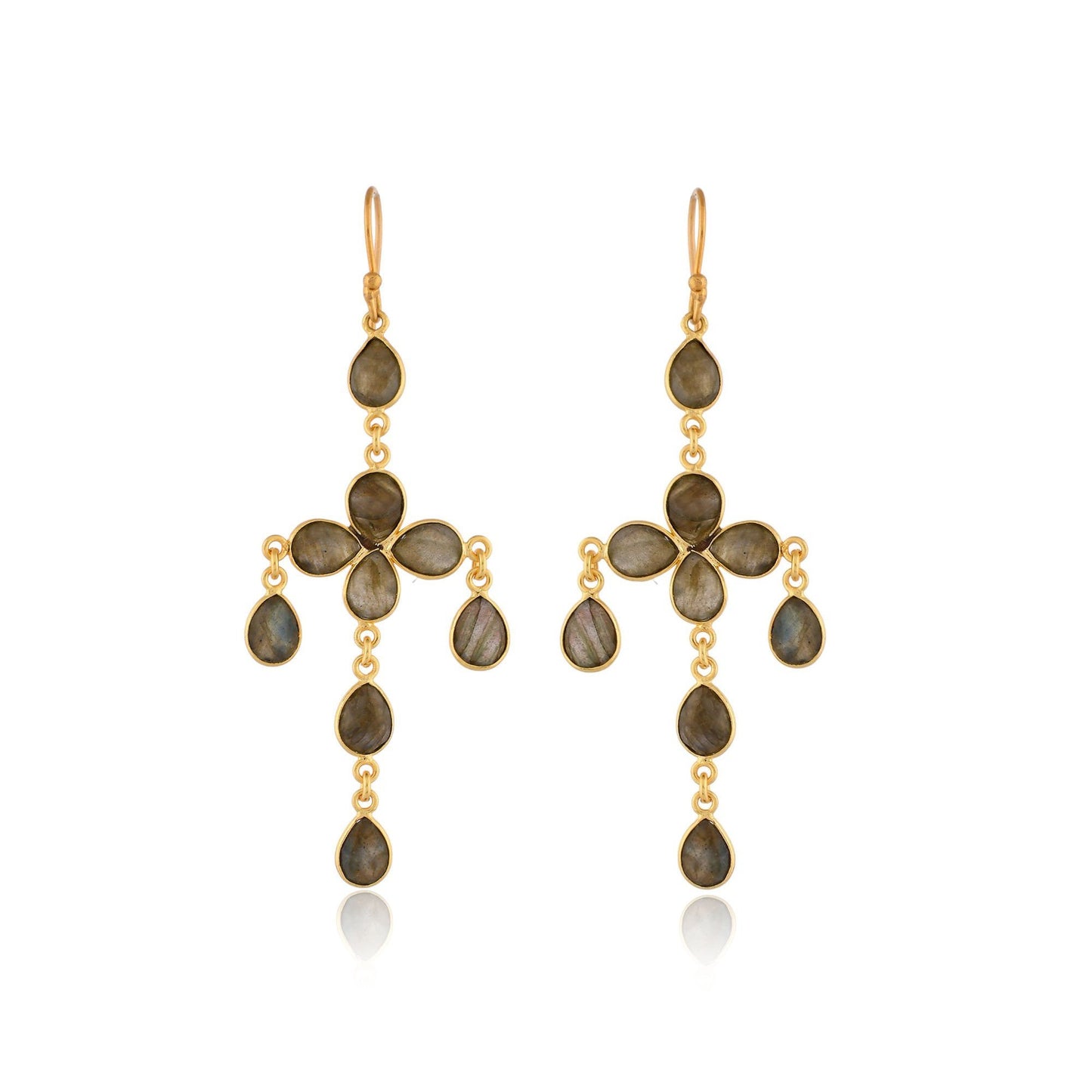 Natural Gemstone Labradorite Earring/Handmade Earring/Bridal Earring/Gold Plated Earring/Dangle Earring/Statement Earring/Long Earring/Gift