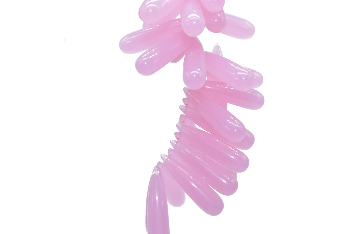Pink Chalcedony Long drop 8x30mm smooth Briolettes,Top Drilled Gemstone Teardrops,Pink Chalcedony Teardrop Beads ForJewelry Making Supplies