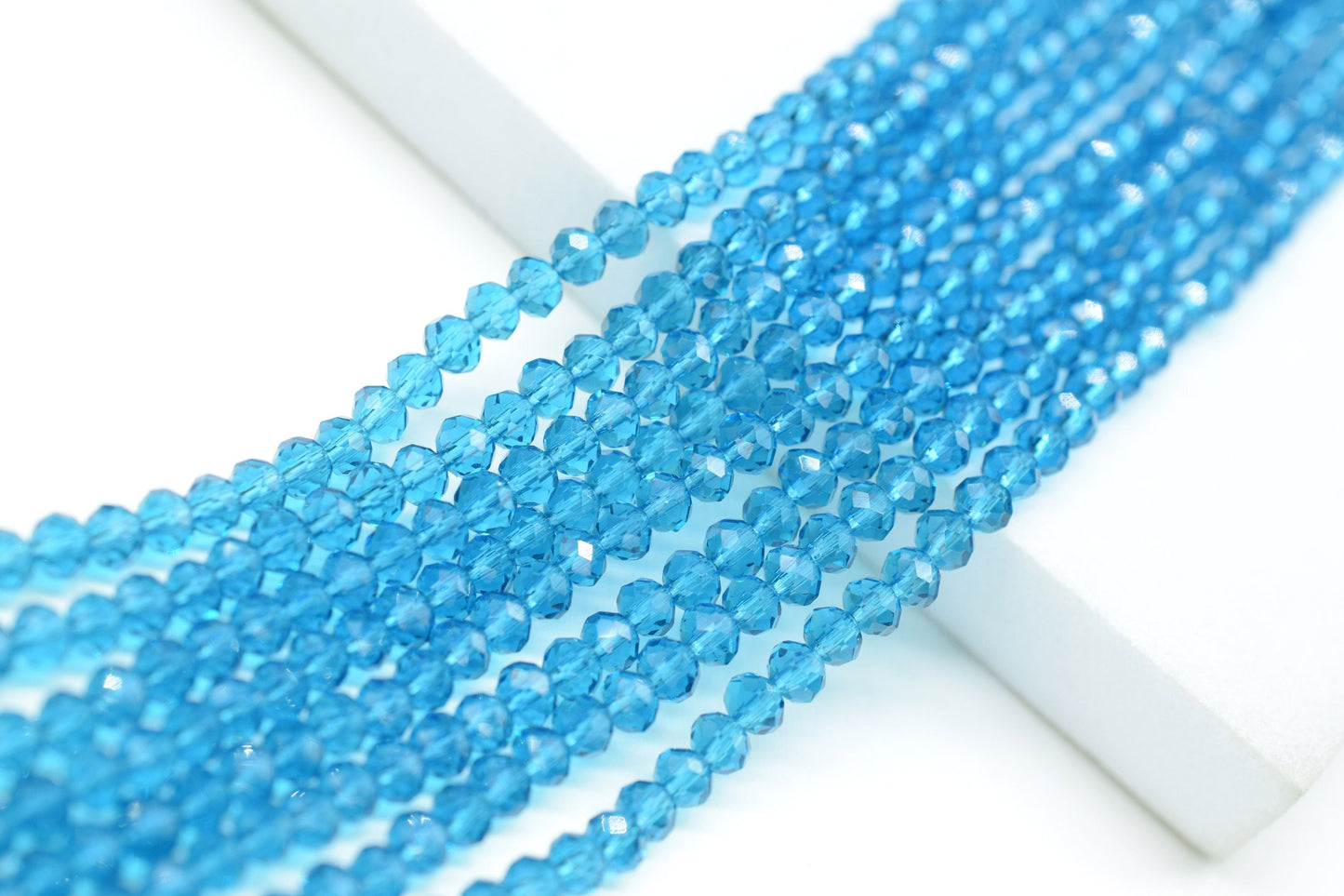London Blue Topaz Faceted Beads/Loose Stone Beads/JewelryMaking Beads/Blue Topaz Quartz Beads Strand/Rondelle Beads/13 inche beads Strand