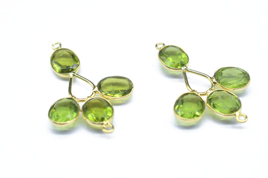 Peridot Gemstone Component/Faceted Cut Stones/Earring Component/Gemstone Pendant/Jewelery Making/Dangle Earring/Wholesale Jewelery Supply