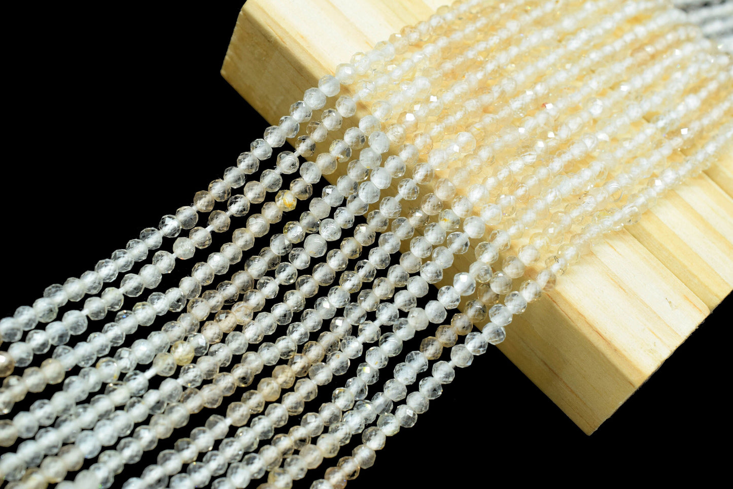 Citrine Faceted Rondelle Beads,3mm Rondelle Beads,Shaded Citrine Beads,Micro faceted beads,Gemstone Beads Jewelry Making supply,Gift For Her