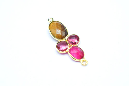 Ruby Gemstone Component/Earring Components/Citrine Earring Component/Gemstone Pendant/Jewelery Making Supplies/Dangle Earring Component