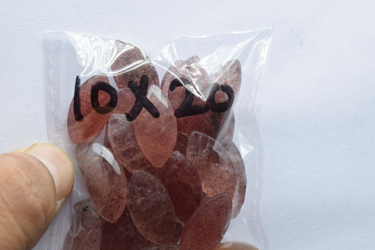 Pink Strawberry 10x20mm Marquise shape Faceted Hand Cut Gemstone Briolette,Marquise Shape Briolette - Loose Gemstone -,gemstone briolettes