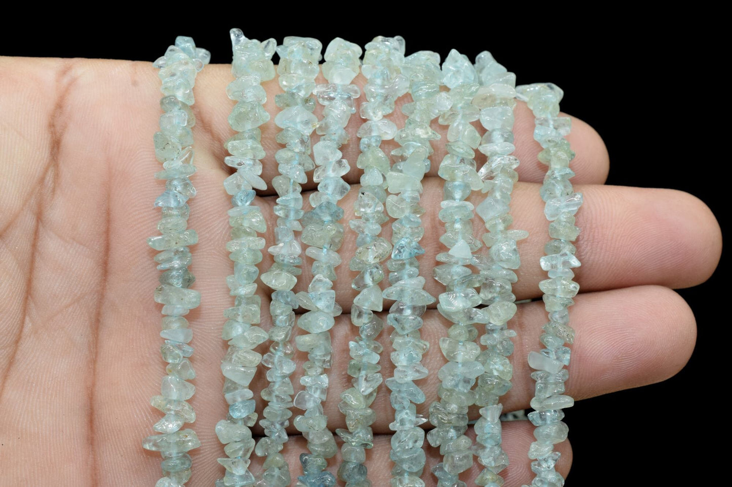 Natural Aquamarine Chip Beads Strand,Gemstone,Jewelry Making Supply,Beading Supplies,Smooth Raw Gemstone Nuggets Chips,Aquamarine Uncut Bead