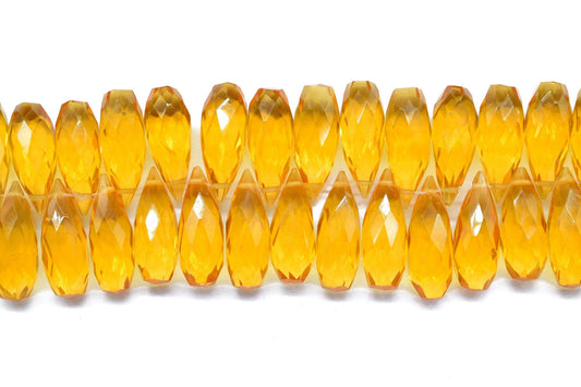 Beautiful Citrine Quartz Faceted Drop Gemstone,6x16mm Drop Shape Citrine Faceted Gemstone,Briolette Beads,Loose Gemstone,Teardrop Briolettes