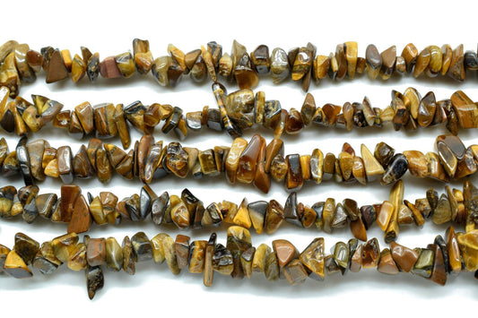 Tiger Eye Chip Beads Strand,Natural Tiger Eye Uncut Chips Beads, Jewellery Making Uncut Beads For Jewellery Natural Uncut Chips Beads