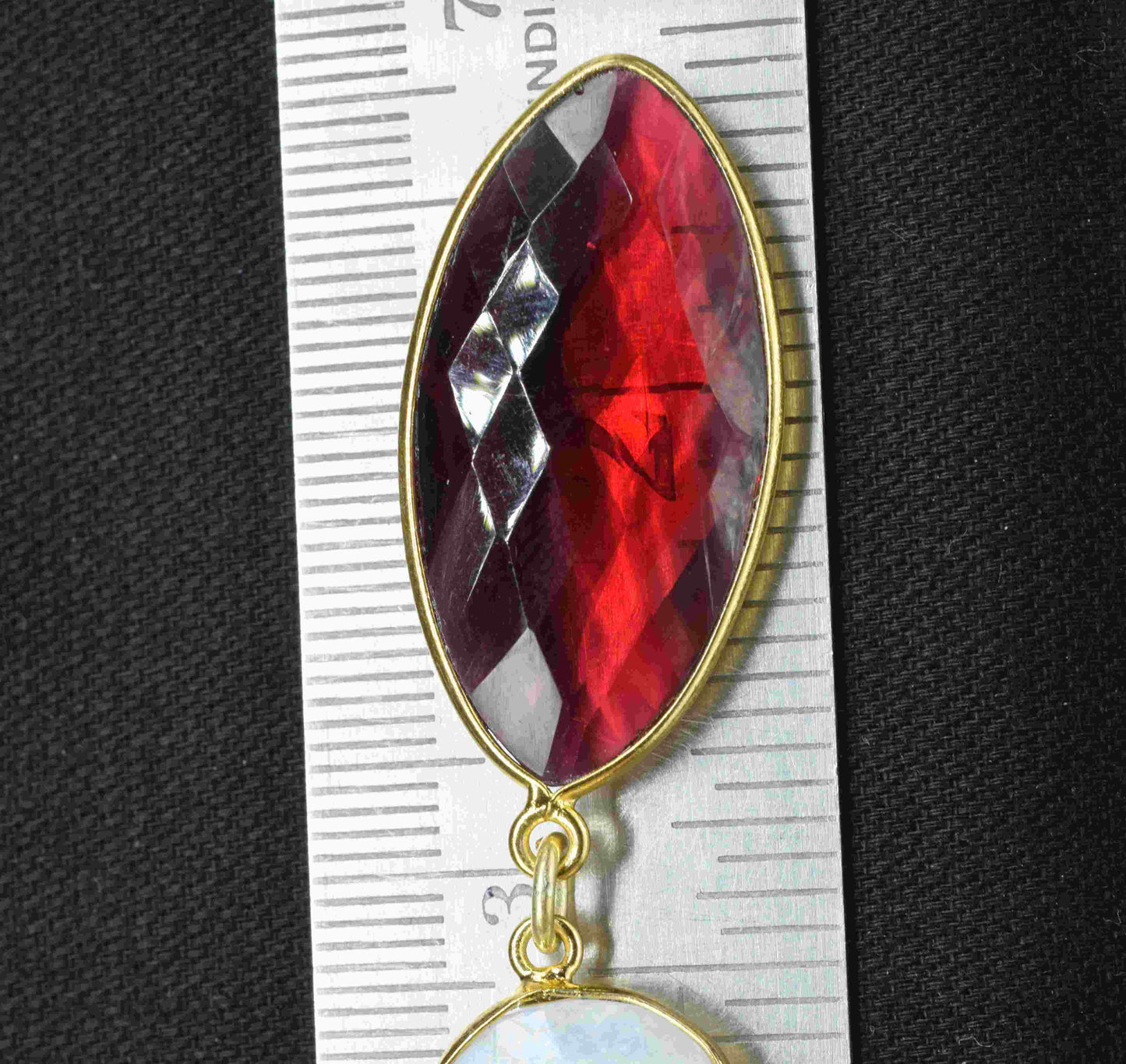 Pink Tourmaline + Moonstone Component Pendants ,Multi Stone Dangle Earrings ,Earring Component Jewelry ,Dangle pendant Charms,B'day Gift