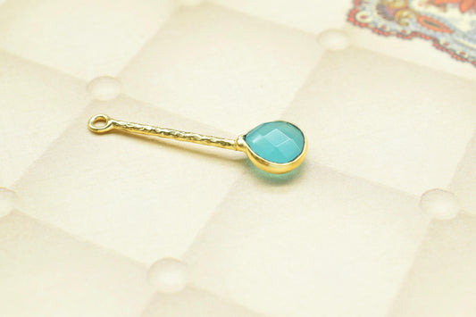 Peru Chalcedony Charm/Gemstone Component/Faceted Peru Chalcedony Charm/Necklace Pendant/Single Bail Charm/Summer Collection/Wholesale Supply