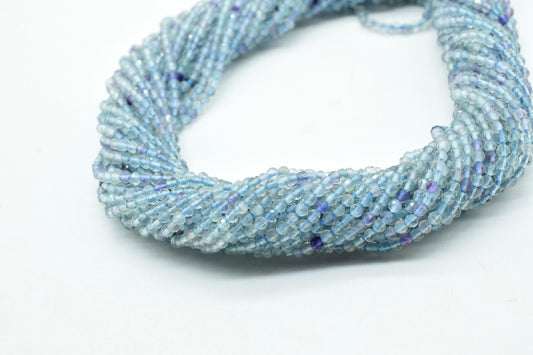Blue Fluorite rondelle beads,Gemstones beads,natural Faceted Beads,2mm-2.5mm Beads strand,micro Faceted Beads,13"Strand,Jewelry Making Beads