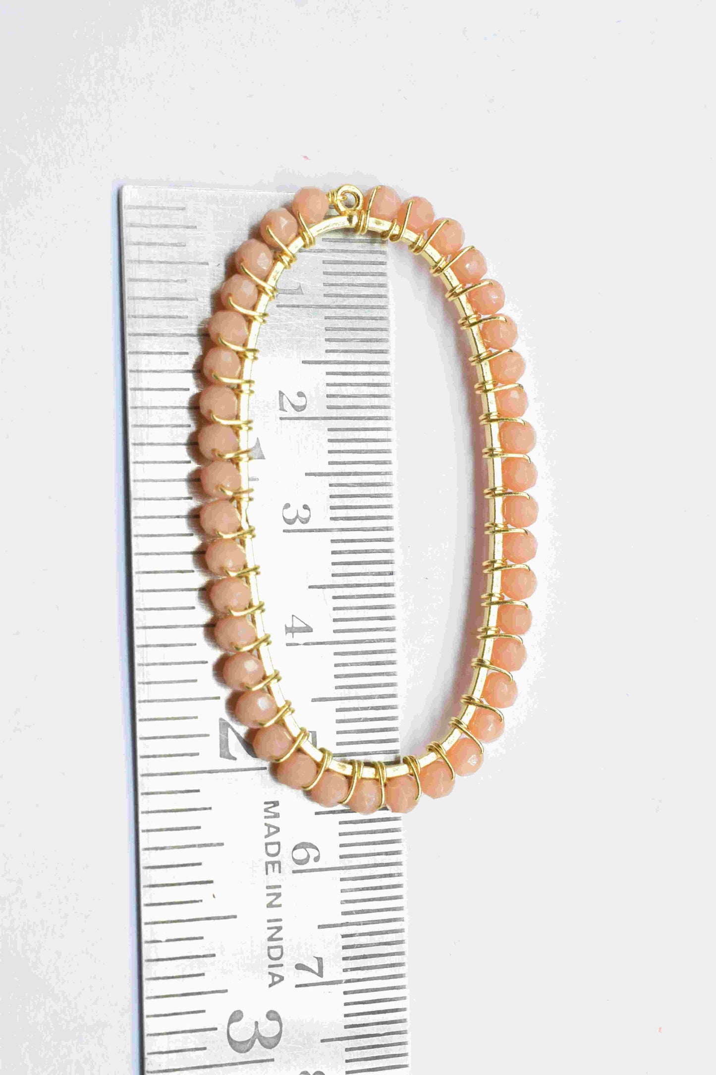 Peach moonstone beads Connector,Oval Pendant Component,Handmade Connector,Finding Necklace,Beaded Finding Component,Peach moonstone jewelry