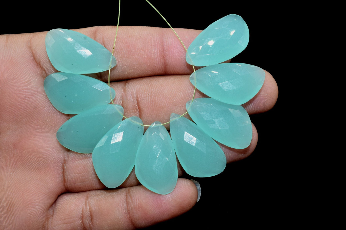 Aqua Chalcedony Irregular shape 14x26mm Briolettes,Aqua Chalcedony Briolette,Fancy shape Briolette,jewelry supplies,Chalcedony briolettes