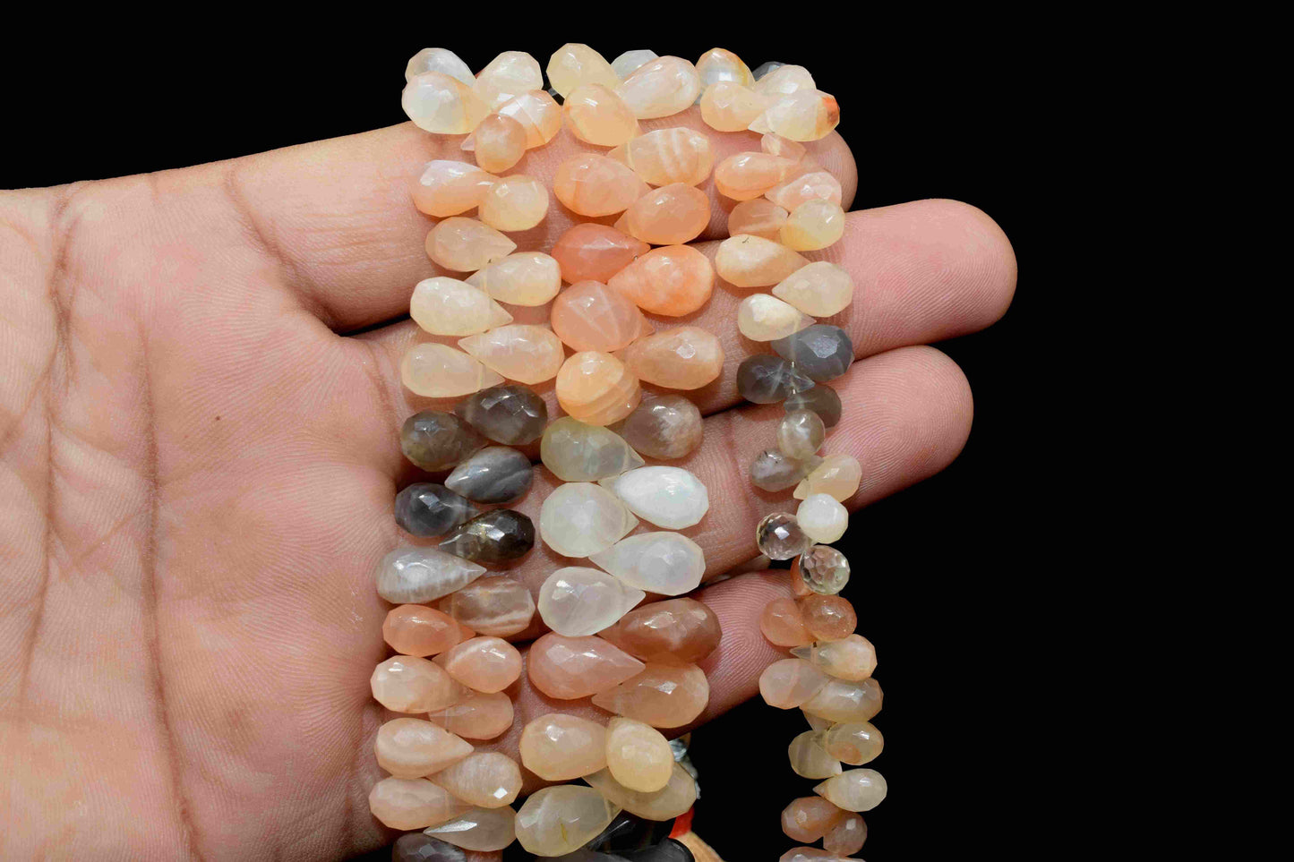 Multi Moonstone Faceted 5x8mm To 6x10mm Teardrops,Moonstone Gemstone Beads, Jewelry Beads,Multi Color Moonstone Faceted Beads Strand,Jewelry