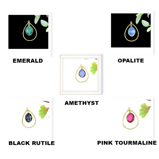 Gemstone Bezel Connectors,Finding Teardrop Pendants,Handmade Components,Beads Pendant Jewelry,Components Dangle Earrings,Station Link Supply