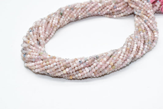 Pink Aquamarine beads,Gemstone Beads For Jewelry Making,Aquamarine Faceted beads, Micro Faceted bead,13 inch bead strand.pink rondelle beads