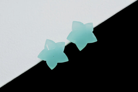 Aqua Chalcedony 14mm carved star shape Briolettes,star shape Faceted Briolette,Gemstone,Hand Carved Briolette,Carving Gemstone,Carved stones