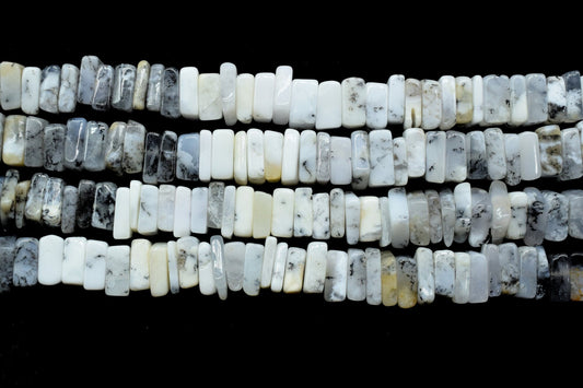Dendrite Opal Heishi Beads/Square Shape Beads/Smooth Heishi beads/16 Inch Long Beads/Size 4 To 6 MM/Handmade Supply,Plain Dendrite Opal Bead