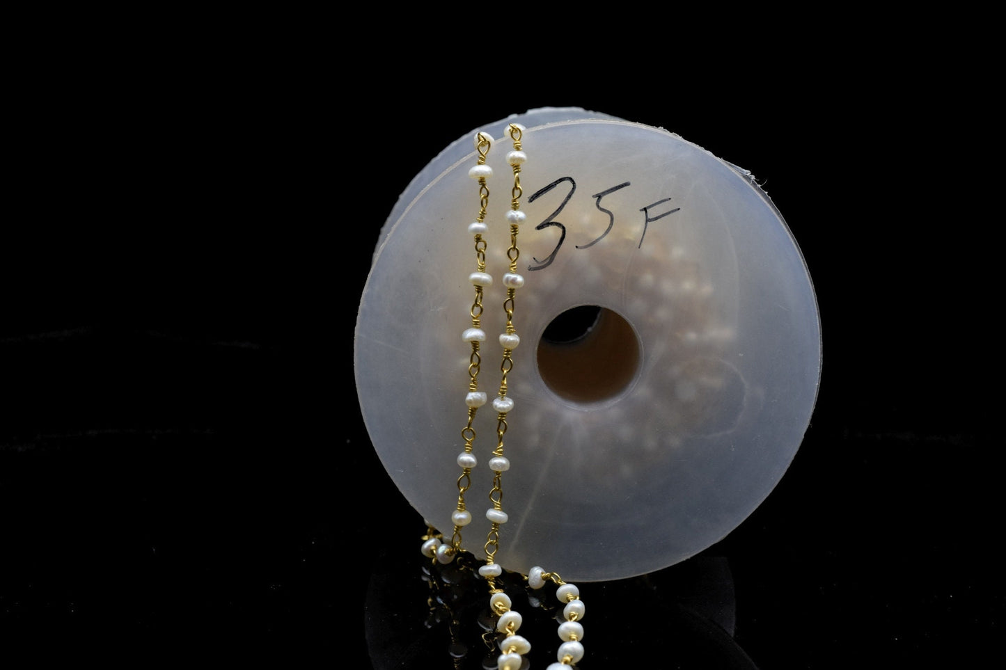 Fresh water Pearl 3mm Beaded Chain,Pearl Wire Wrapped Chain,Pearl Brass chains,Pearl Jewelry Making Chain,Pearl Beads rosary chain,Pearls