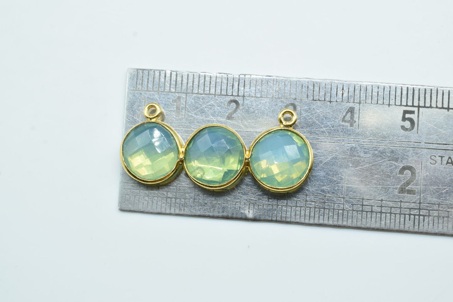 Green Opalte Jewelry component,Attached Bezel Earring,Green Pendant,Green Earring,Jewelry Making Supply,Gold Plated Bezel Set Double Bail