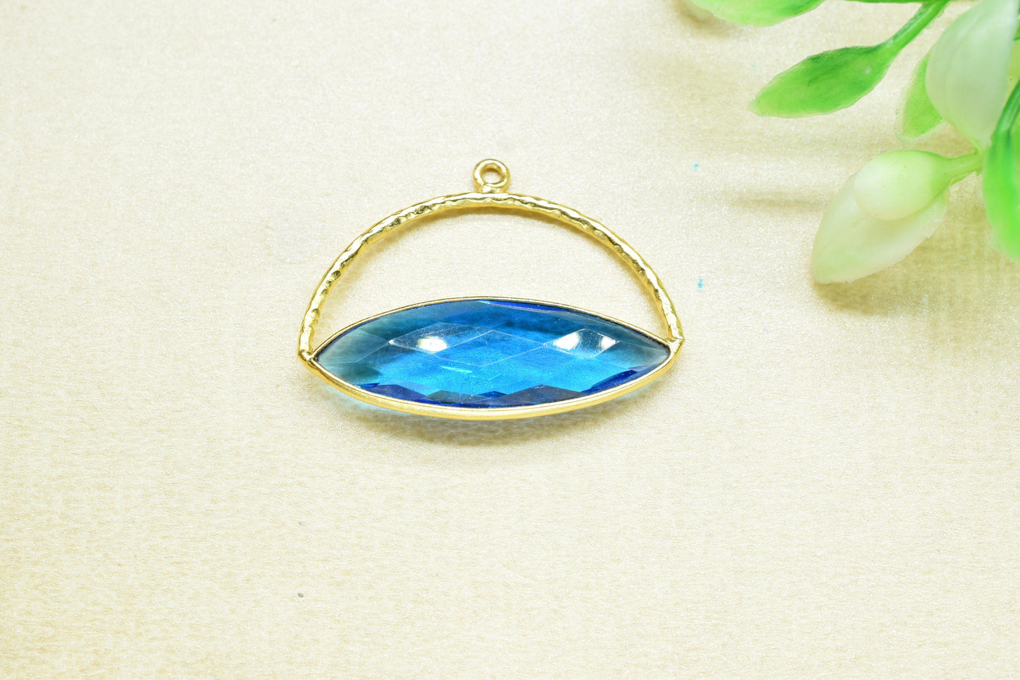 Blue Topaz Gemstone Component ,Gemstone Connector Pendant , Jewellery Making Essentials, Single Loop Pendant , DIY Jewelry Making SupplyEtsy