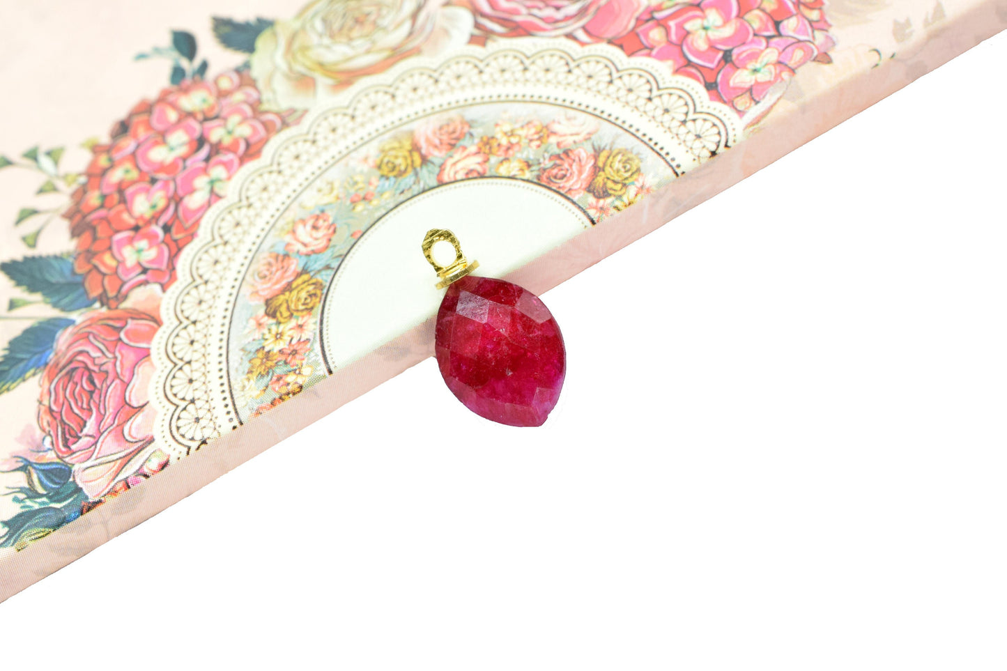 Natural Ruby Single Bail Pendant,Eye Shape Shape Gemstone Bezel charm,Drill Pendant Connector,Handmade Earring Connector,jewelry component