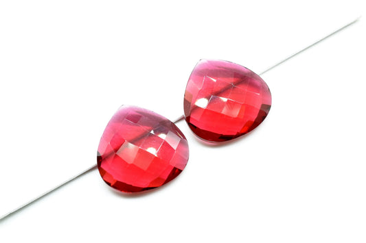 Pink Tourmaline Quartz 20mm Faceted Heart Shape Briolettes,Pink Tourmaline Heart Shape,Heart Shape Briolette Beads,Gemstone In low Price