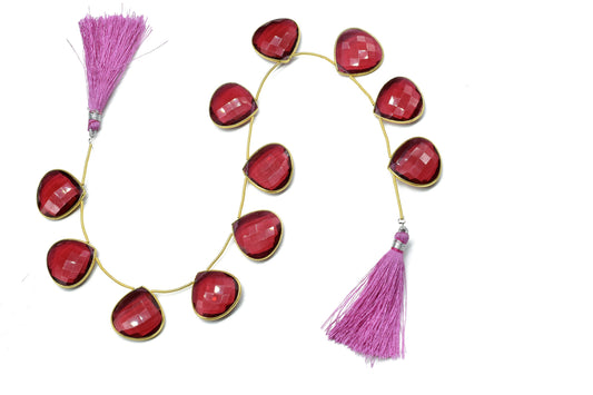 Pink Tourmaline 20mm heart shape charm strand,Drilled Charms strand,gemstone Charm,Faceted Gemstone JewelryMaking Component