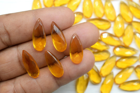 Citrine 8X20mm Faceted Teardrop Briolettes,Citrine Pear Shape Briolettes,Gemstone Faceted Briolettes,Citrine Faceted Beads,Jewelry making