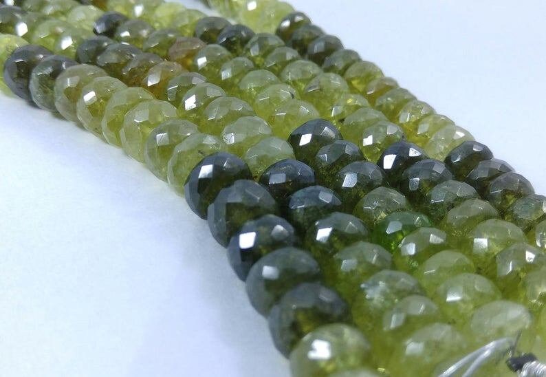Natural Grossular GARNET Faceted Rondelles Size 5.5-6mm,Grossular Garnet Faceted Rondelle Shape Gemstone Beads,Gemstone Beads 8" Strands
