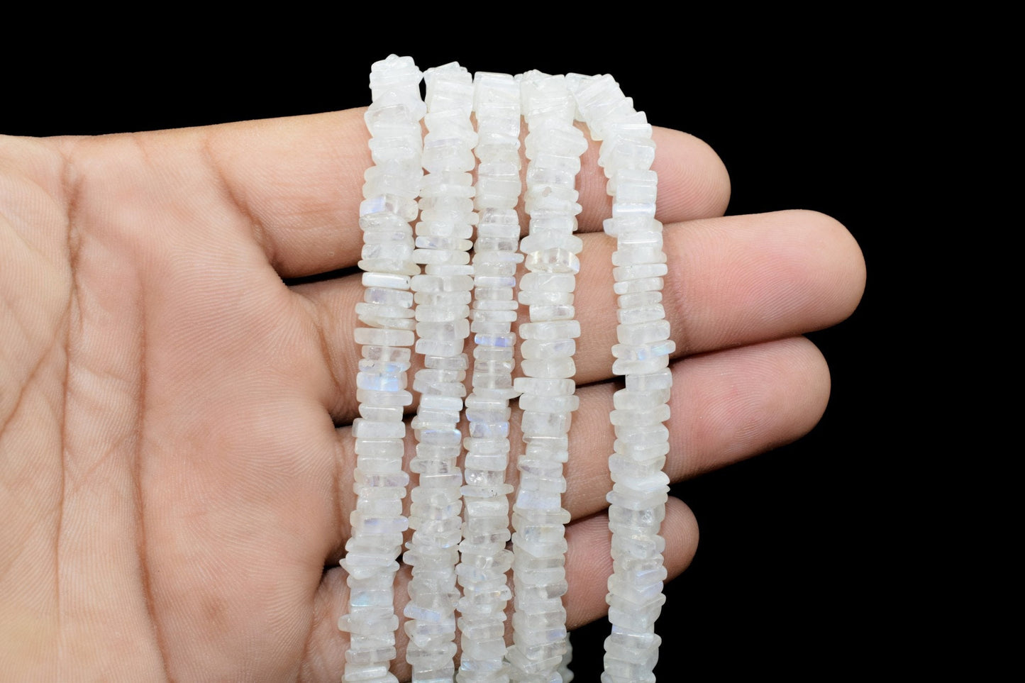 Moonstone Heishi Beads Size 4-6MM 16 inch strand Approx,Moonstone Heishi Beads,Moonstone Heishi Cut Beads,Moonstone bead,Square smooth Beads