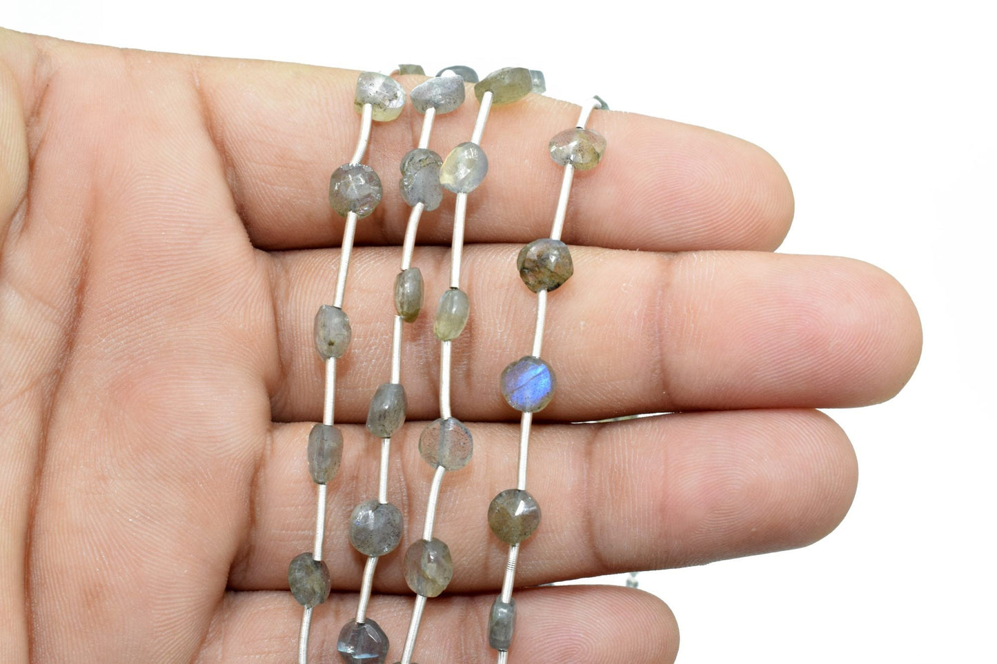 Labradorite coin Shape Briolettes,Vertical Top Drilled briolettes,Labradorite Coin Facet Briolettes,Coin beads strand,Labradorite briolettes