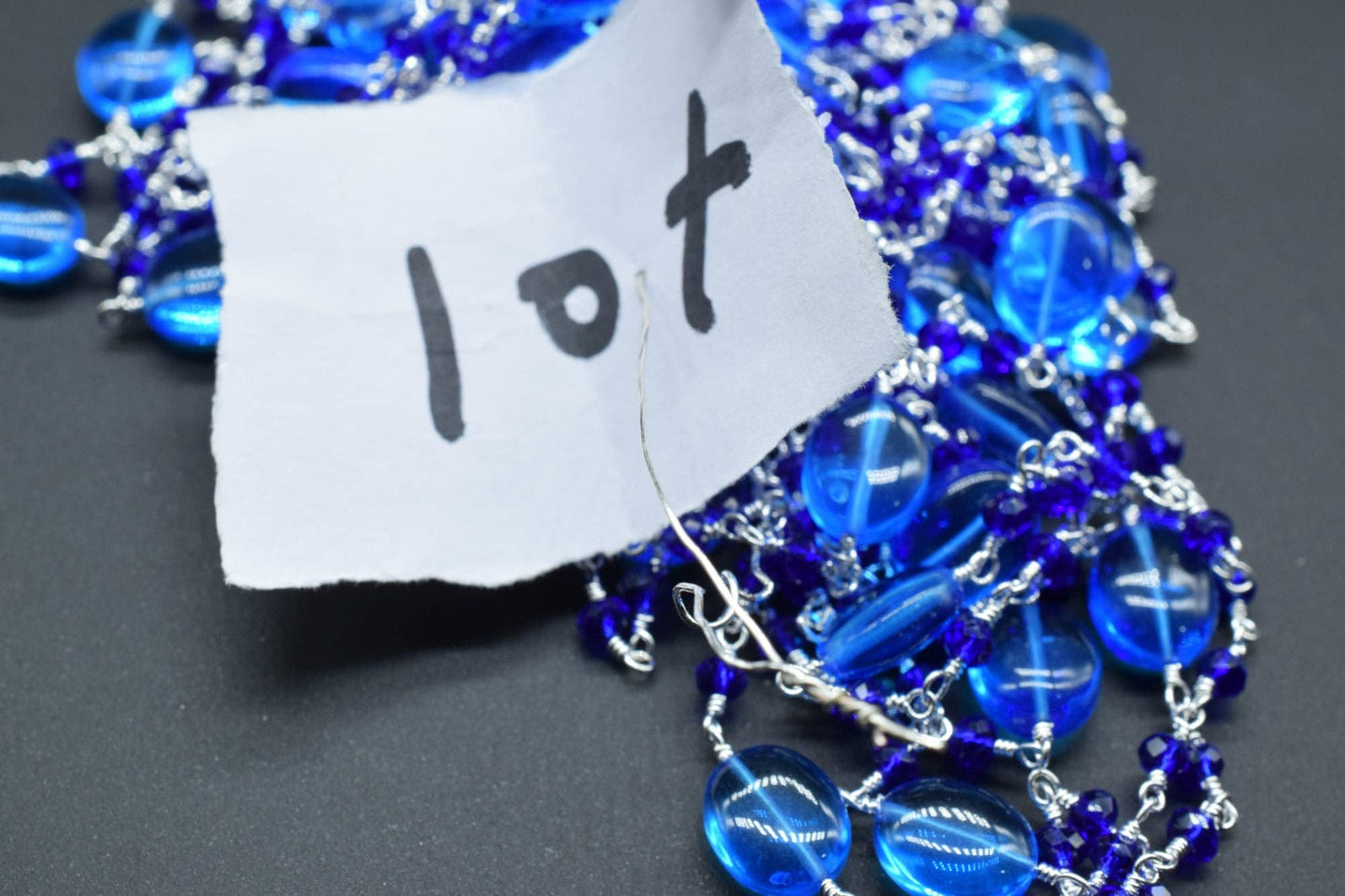 Blue topaz Oval Shape Rosary,Blue topaz oval beaded chain,Jewelry Making Rosary,Blue topaz Wire Wrapped Rosary,Blue topaz Briolette Beads,