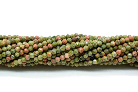 Unakite faceted beads,unakite rondelle beads,quality gemstone beads,3mm Unakite Beads,AAA Quality beads,Gemstone Beads,Lotus Pond Unakite