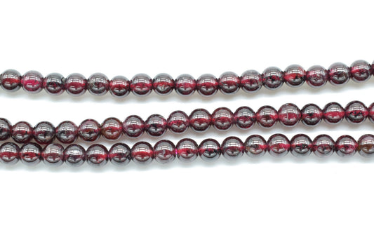 Natural Garnet Beads 4mm beads,Red Color NOT Dyed Smooth Polished Round 16 Inch Strand,Gorgeous Smooth Red Garnet Beads-Grade A High Quality