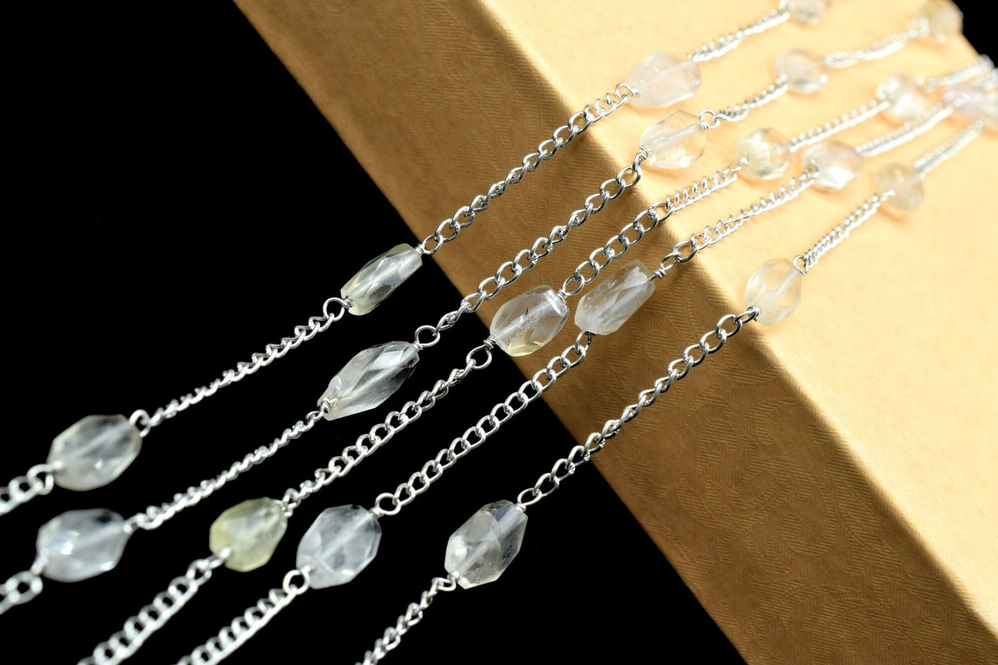 Crystal Oval Shape Rosary Chain,Clear Crystal Bead Chain,Crystal Jewelry Making Chain,Crystal Chain Rosary,Crystal Briolettes Rosary,Oval,