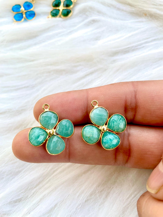 Amazonite Heart Shape Pendant,Natural Gemstone jewelry,Amazonite Heart Shape Bezel Charms,Amazonite Bracelet Charm,Jewelry Making SupplyP123