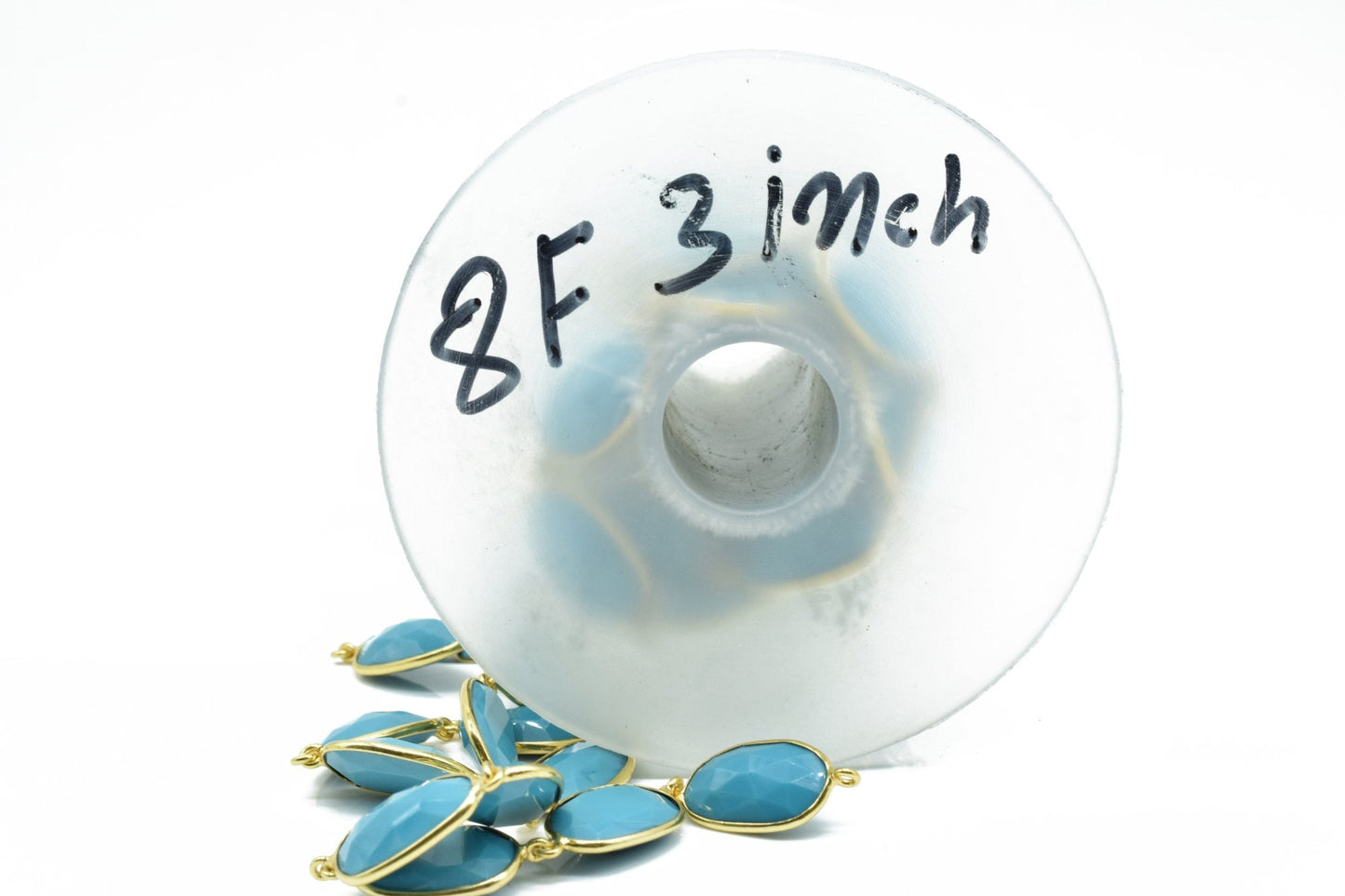 Blue Turquoise Bezel Connector Chain,Turquoise Free form Size Connector Chain,Turquoise Handmade Bezel Link Chain,Gold Plated Bezel Chain