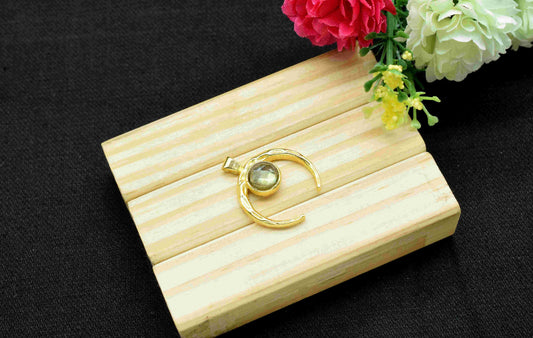 Labradorite Pendant , Single Bail Charm , Labradorite Connector Pendant , Gold Plated Connectors , Single Bail Gemstone Connector Charm