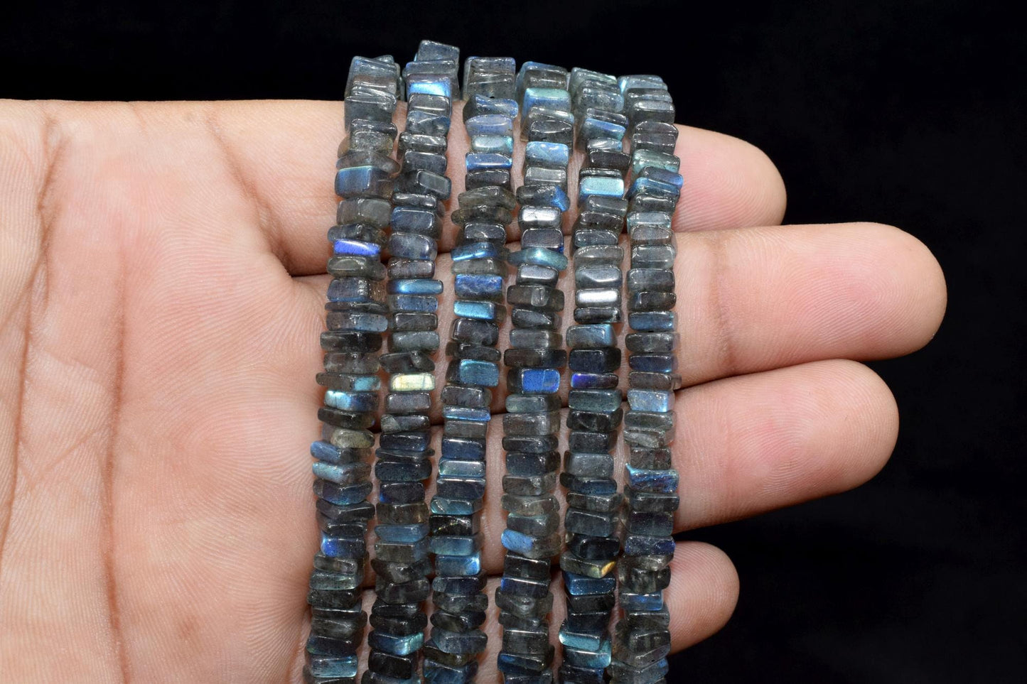 AAA Natural Blue Flash Labradorite Smooth Heishi Shape Beads Size 4-6MM 16 inch strand Approx,Plain Heishi Square Beads,Jewelry Making Craft