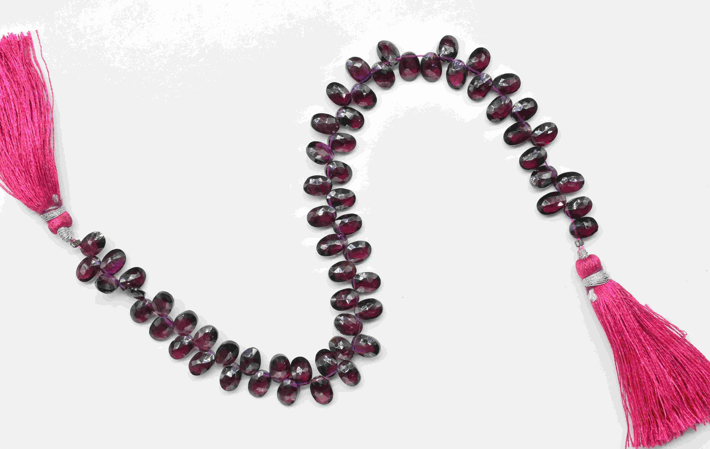 Natural Garnet Faceted Oval Briolettes,Handmade Station Link,Strand Beads jewelry,Gemstone Beads Necklace,Briolettes Jewelry Making Craft