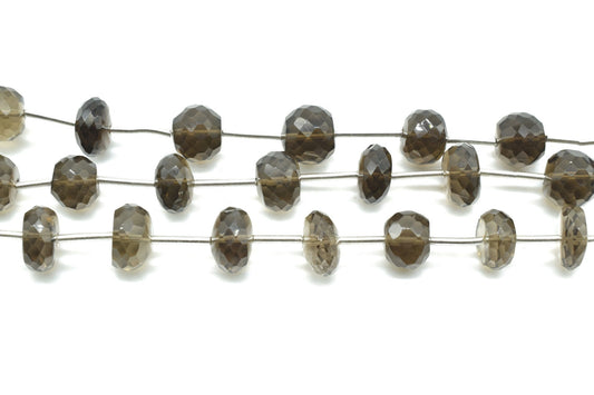 Smoky Quartz 6mm Rondelle beads,Smoky Quartz beads,Smoky Quartz strand,Smoky Quartz faceted beads,Smoky Quartz string,Faceted rondelle beads